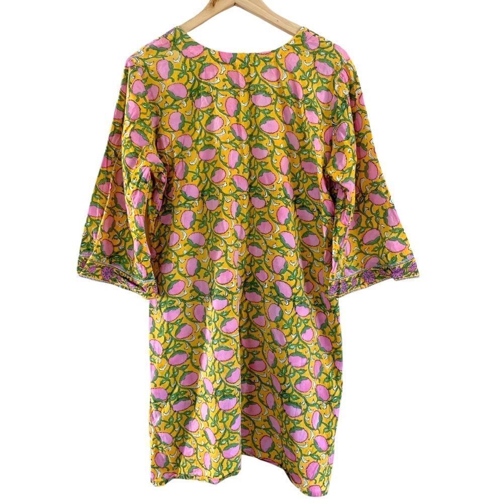 Floral Hand Block Print Dress - Picture 2 of 5